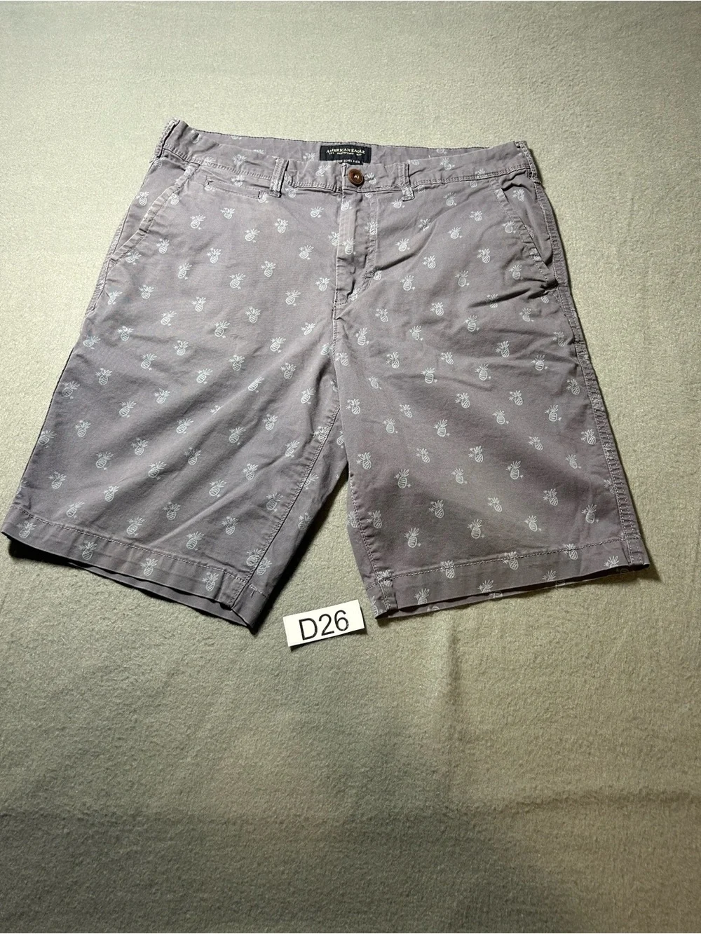 American Eagle Outfitters Pineapple Print Chino Shorts - Light Gray